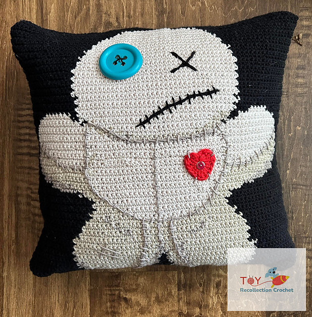 Voodoo Doll Tapestry Crochet Pillow