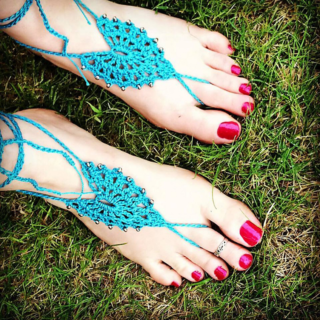 Beaded Boho Barefoot Sandals