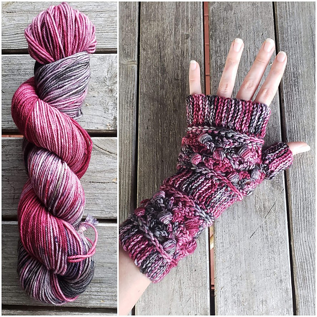 Berry Bobble Wirst-Warmers and Coffee Sleeve Set