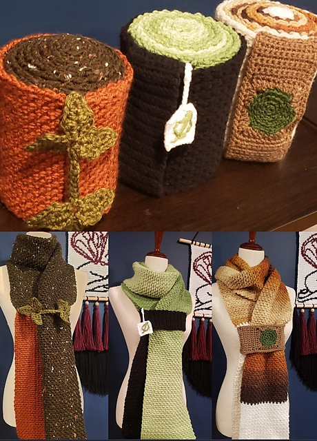 Cafe Scarves (Matcha, Mocha, and Pumpkin Spice!)