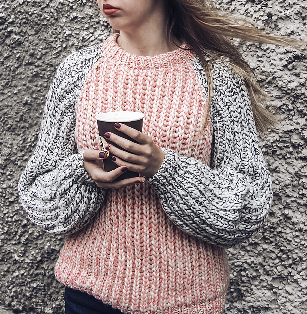 Two tone oversize sweater