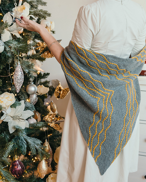 Snow Ripples Shawl