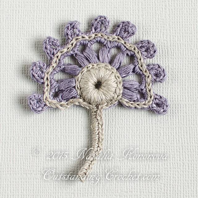 Puff Stitch Flower Motif Applique