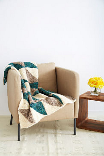 Shadow Squares Knit Blanket