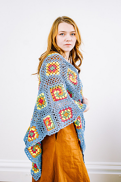 Vintage Swirls & Squares Shawl