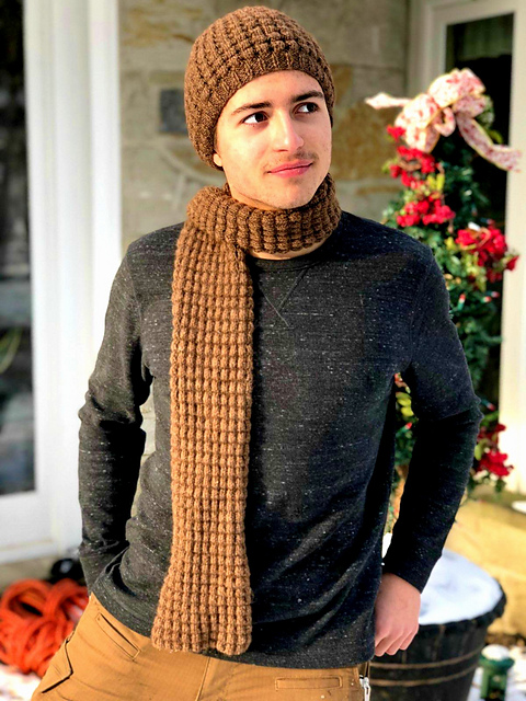 Drop Stitch Hat and Scarf