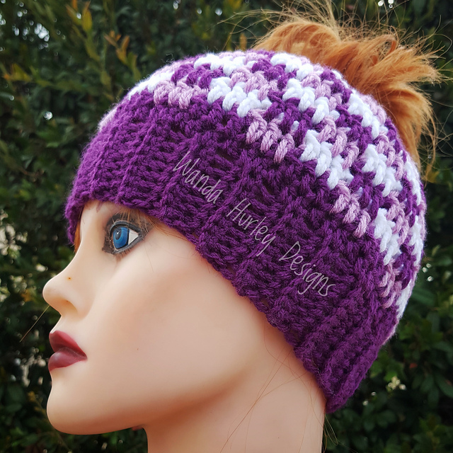 Wandaful Plaid Messy Bun Hat