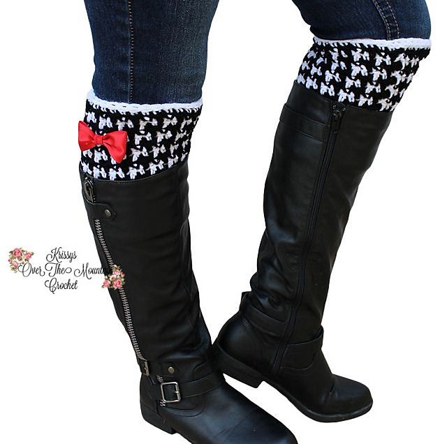 Houndstooth Check Boot Cuffs