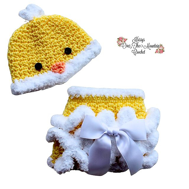 Fluffy Bottom Diaper Cover & Chickie Hat