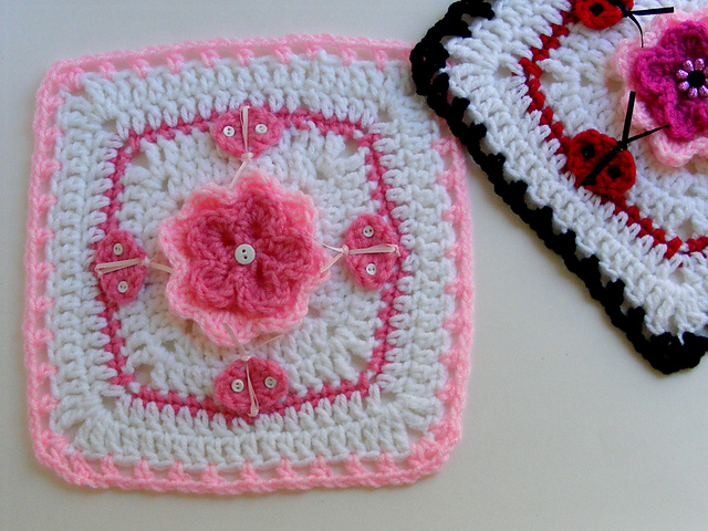Ladybug Afghan Square