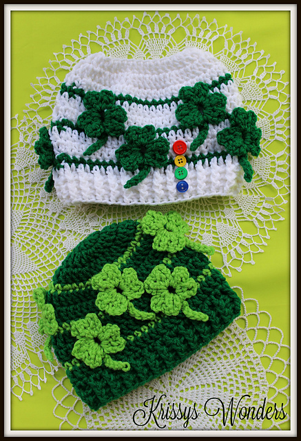 Floating Shamrocks Messy Bun Hat