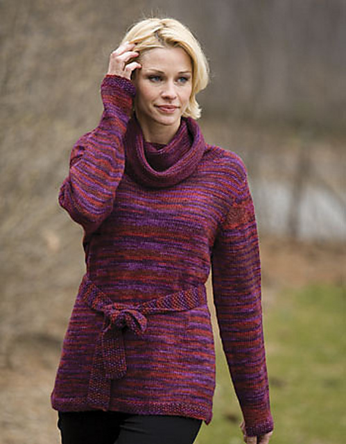 Inca Print Pullover with Belt