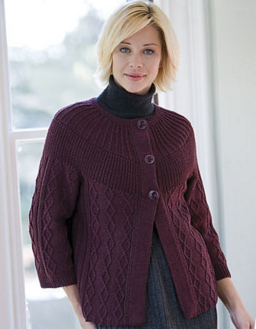 Wool Bam Boo Yoke Cardigan