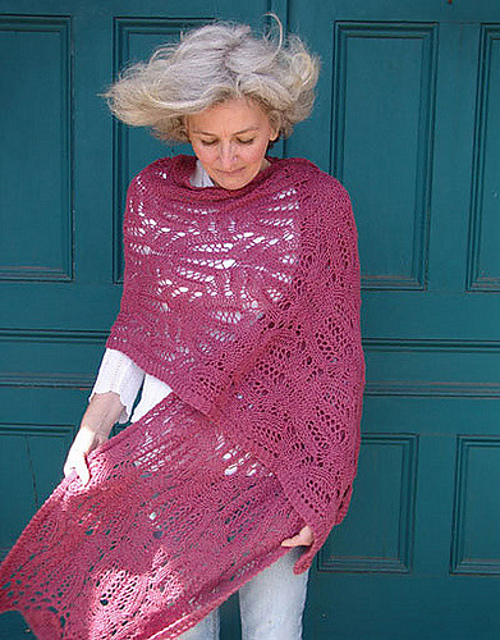 Charmed Floral Fantasy Shawl