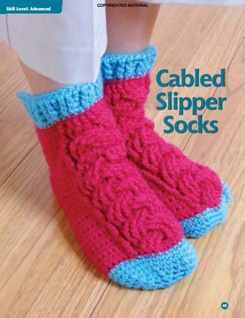 Cabled Slipper Socks