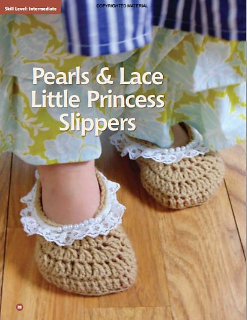 Pearls & Lace Little Princess Slippers