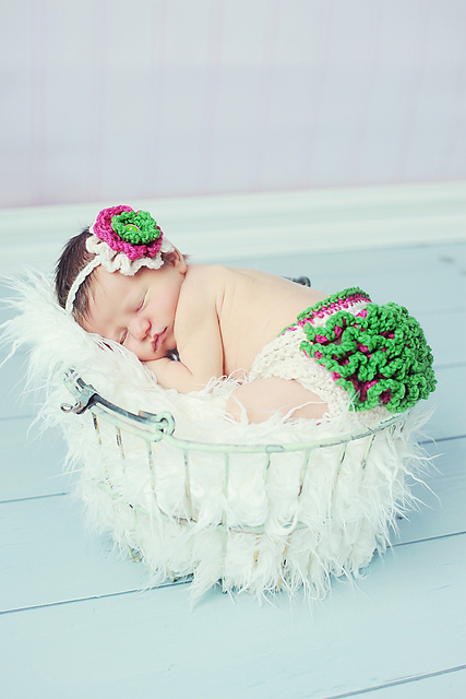 Ruffle Diaper Cover and Headband