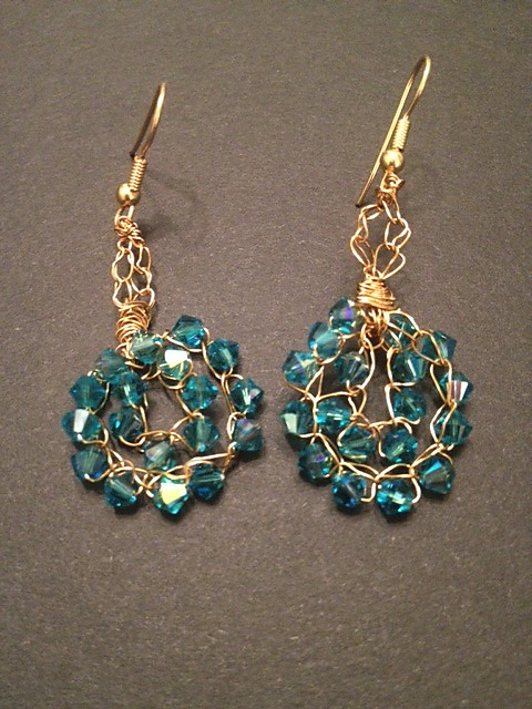 Seven Eleven Beaded Wire Earrings