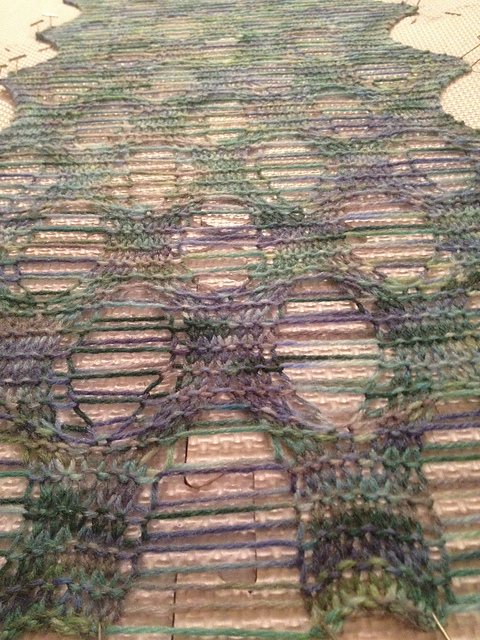 Honeycomb Knit Lace Scarf