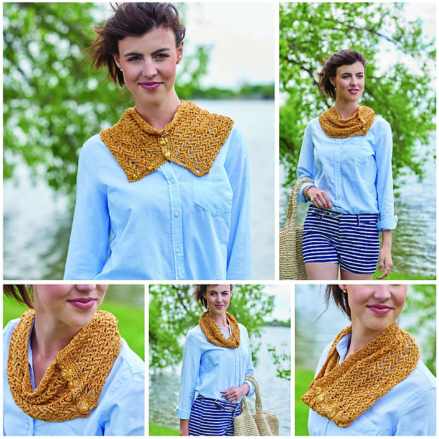 Mardi Gras Gold Herringbone Cowl