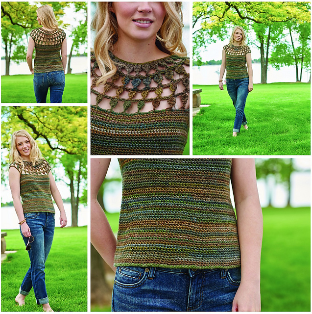 Bed of Ferns Teardrop Lace Yoke Sweater