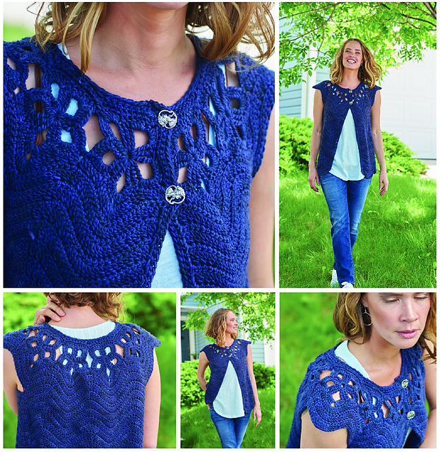 Twilight Skies Pentagon Motif Yoke Cardigan