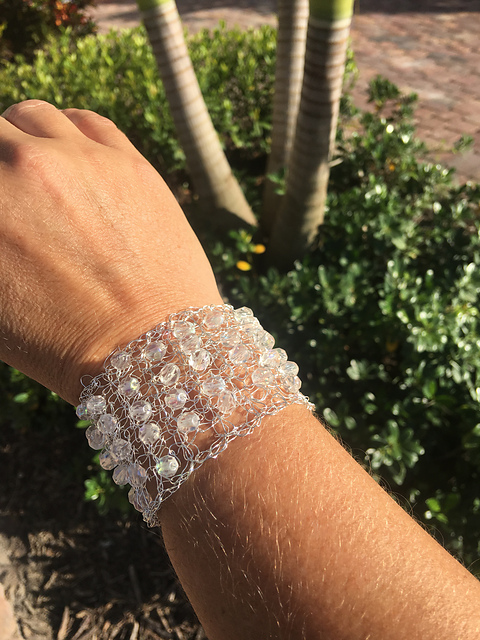 Beaded Wire Cuff Bracelet
