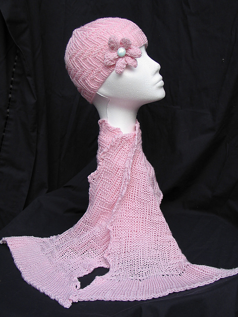 Reversible Scarf and Hat with Flower