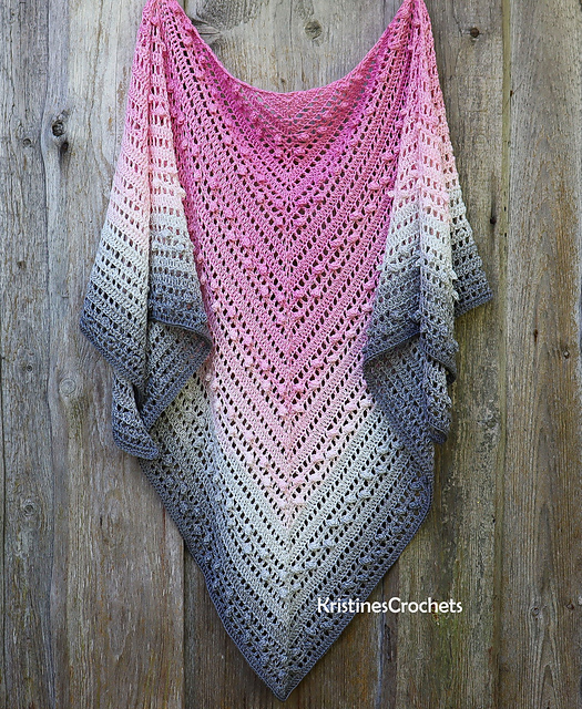 Popcorn Triangle Shawl