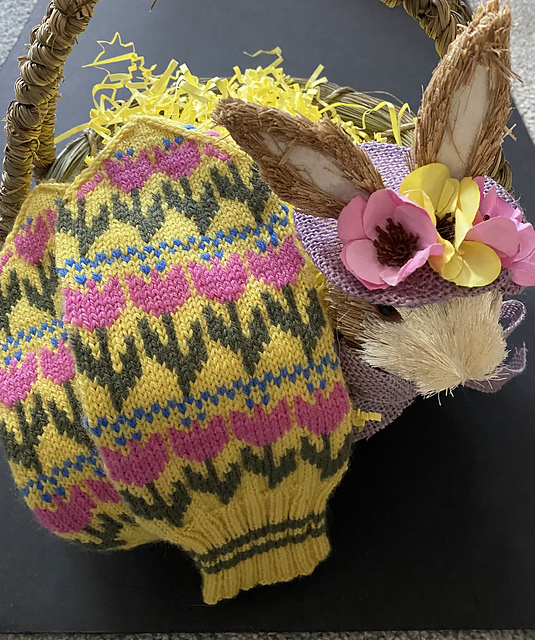 Tulip mittens for Easter (vettlingar)