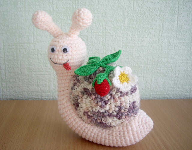 Snail with strawberry