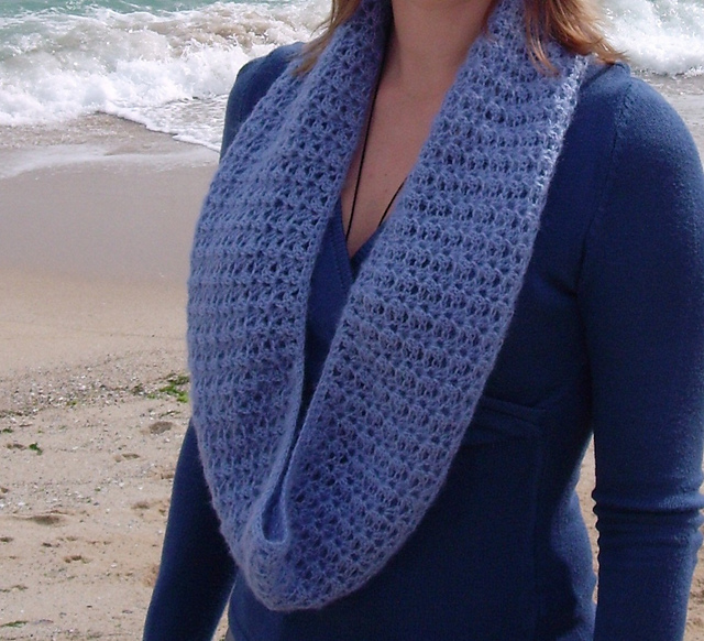lacy blue infinity scarf