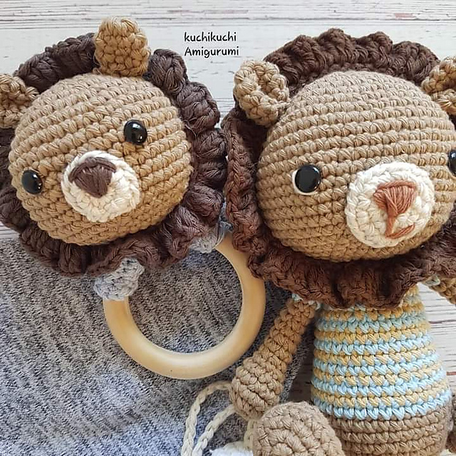 Amigurumi león y mordillo