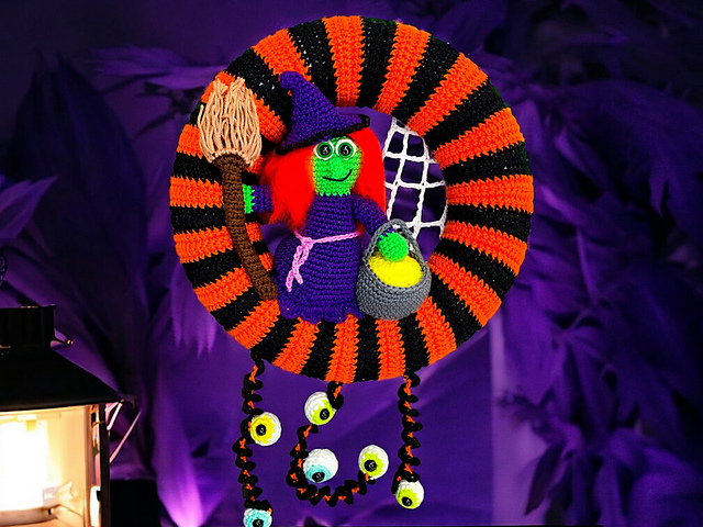 Türkranz Halloween mit Hexe