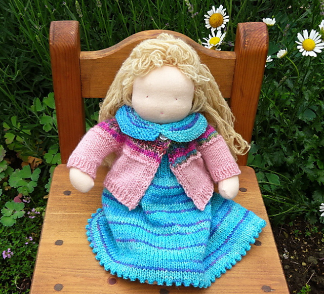 Waldorf Doll Yoke Cardigan