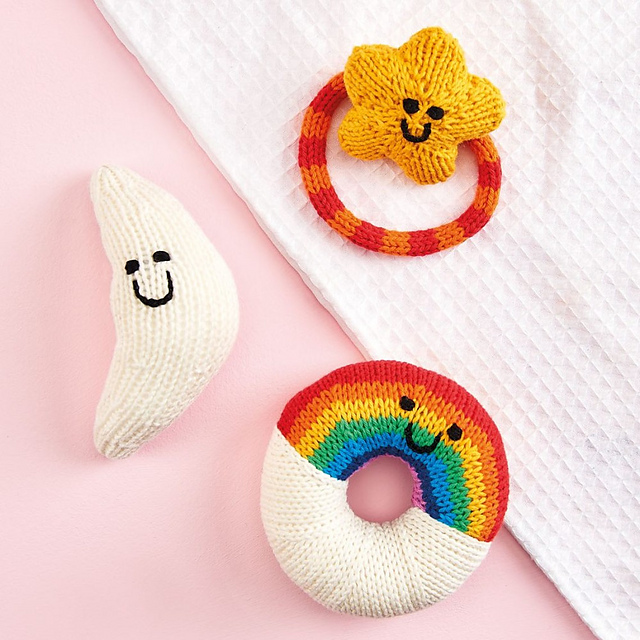 Knitted Baby Rattles