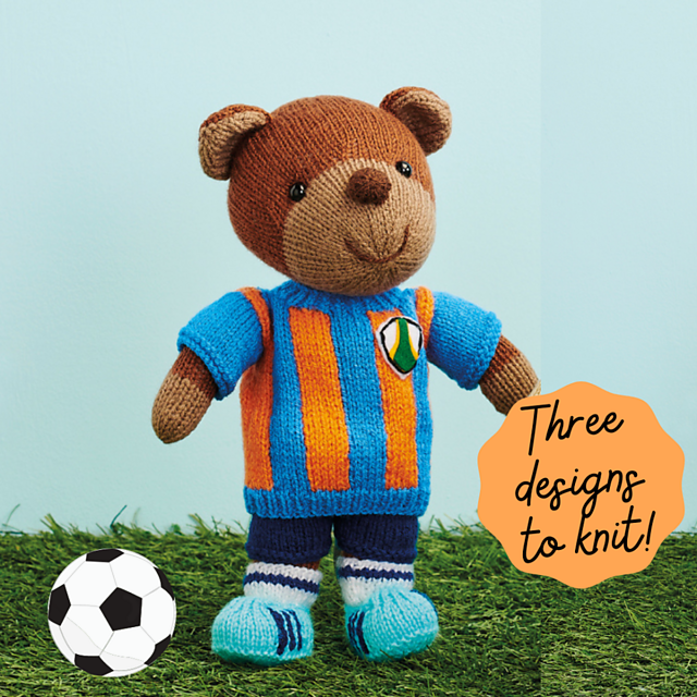 Knitted Football Bear