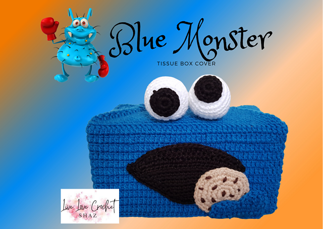 Blue Monster Tissue Box Cover