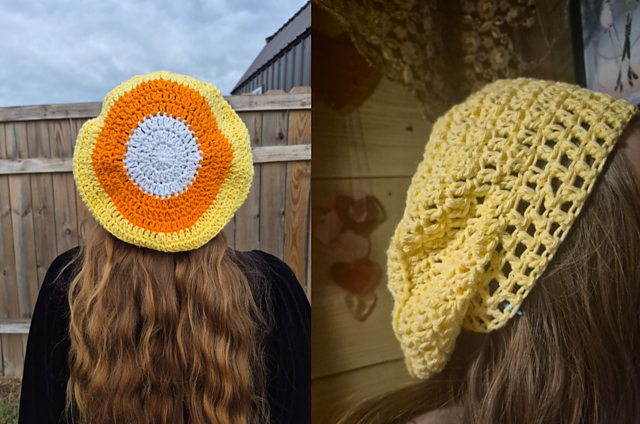 Candy Corn Beret Beanie