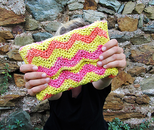 Crochet Ripple Clutch Bag