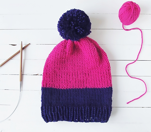 Two tone slouchy beanie