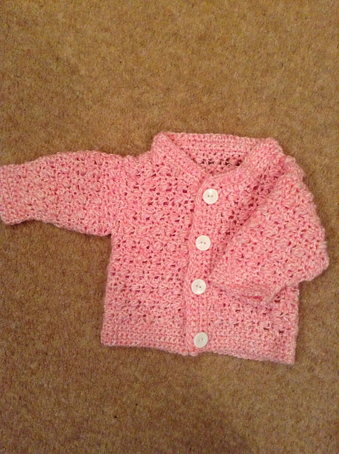Crochet Baby Sweater with Buttons 