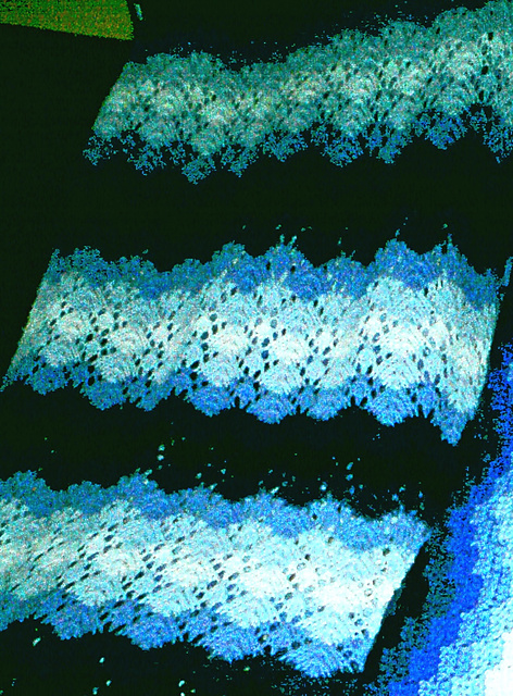 Knitted Striped Afghan #742-16