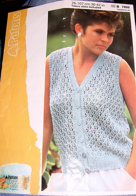 Lacy Sleeveless Cardigan /Vest, 1985