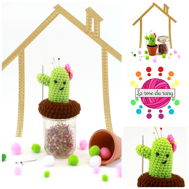 Cactus mason jar pincushion
