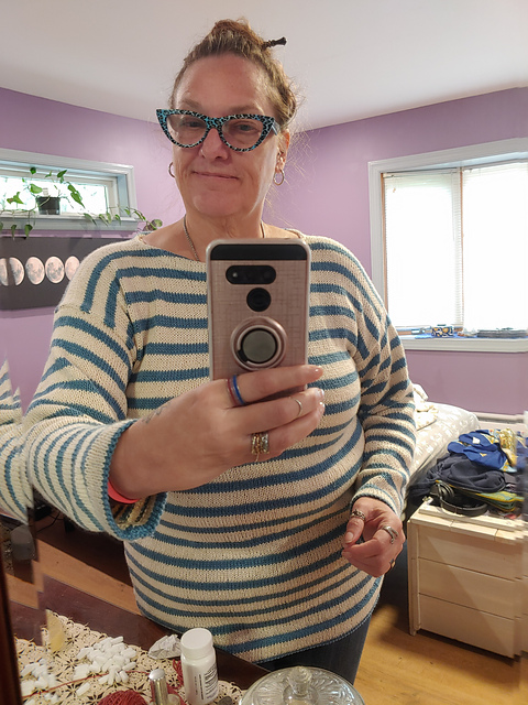 #07 Men's and Woman's Striped Pullover