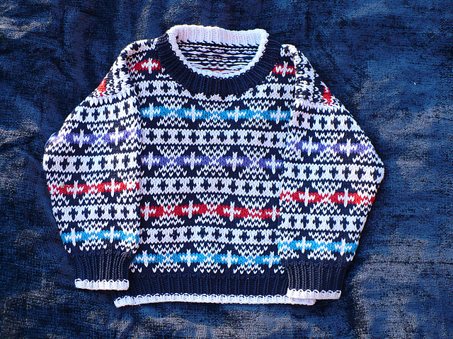 Fair Isle Sweater with Contrast Stripes