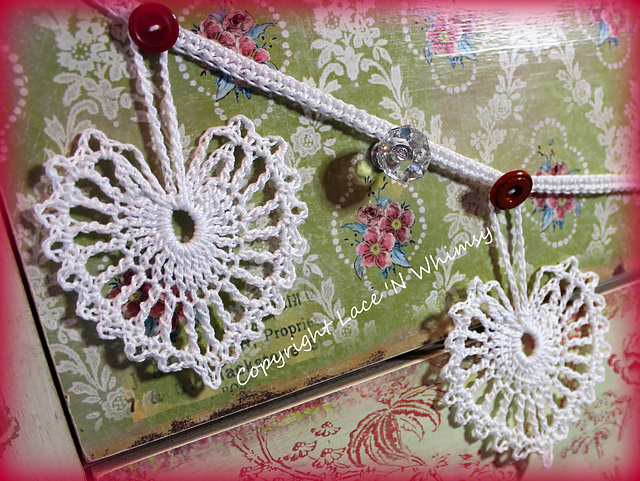 Vintage Lace Heart Doily Garland Pennant