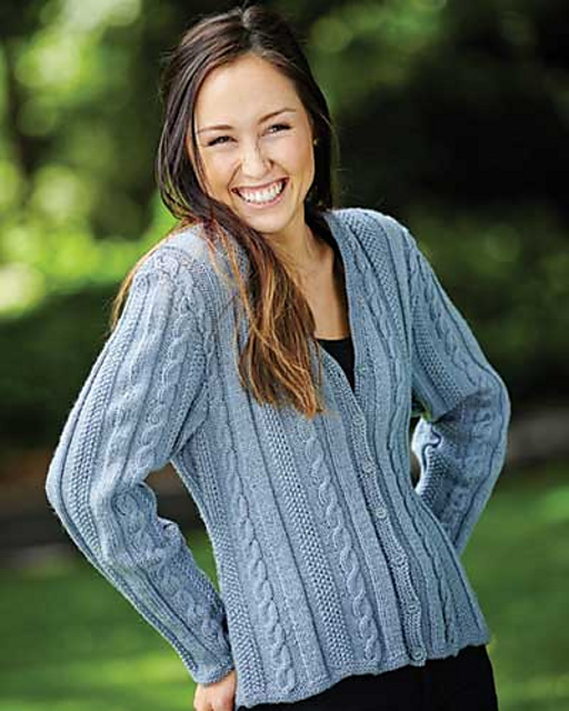 PT 8421 Ladies Moss & Cabled Cardi