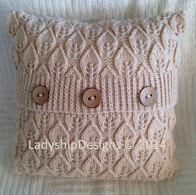 Ravelry: Leaves 16x16 Pillow Cover pattern by LadyshipDesigns